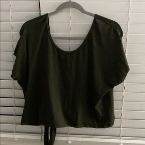 Dark green tie back top